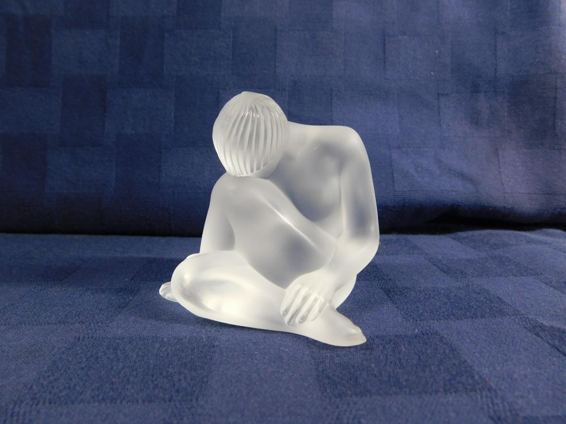Lalique - Dreaming, Nude Statue: Lalique - Dreaming, Nude Statue, frosted, number 11928. CONDITION: Vintage, new in box.