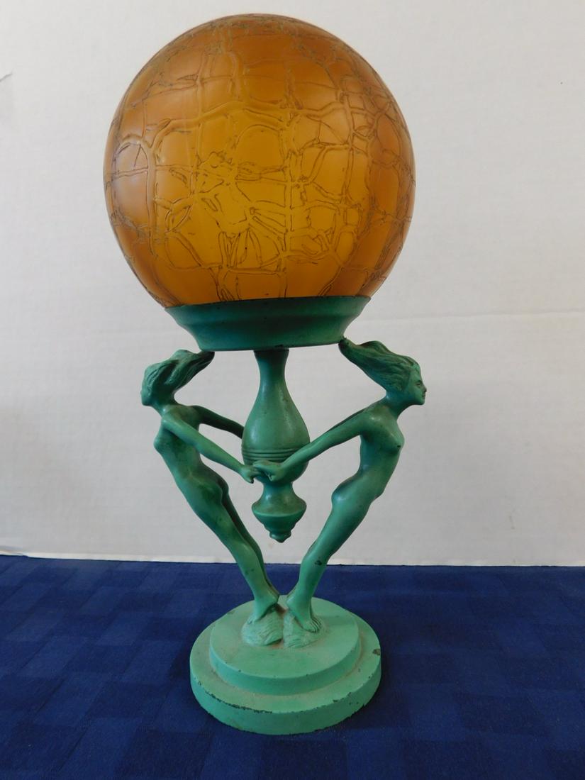 Art Deco Nudes Ash Tray Amber Globe (1 of 5)