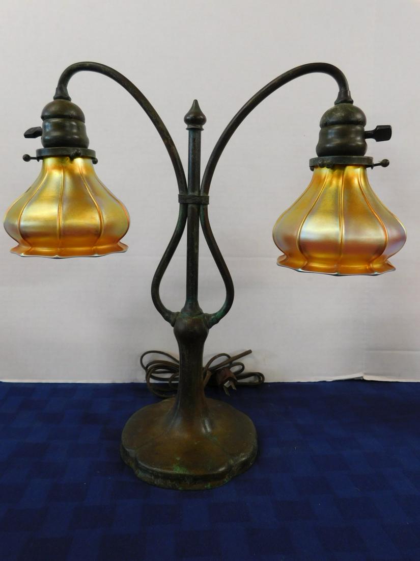 Art Glass & Bronze Lamp (1 of 12)
