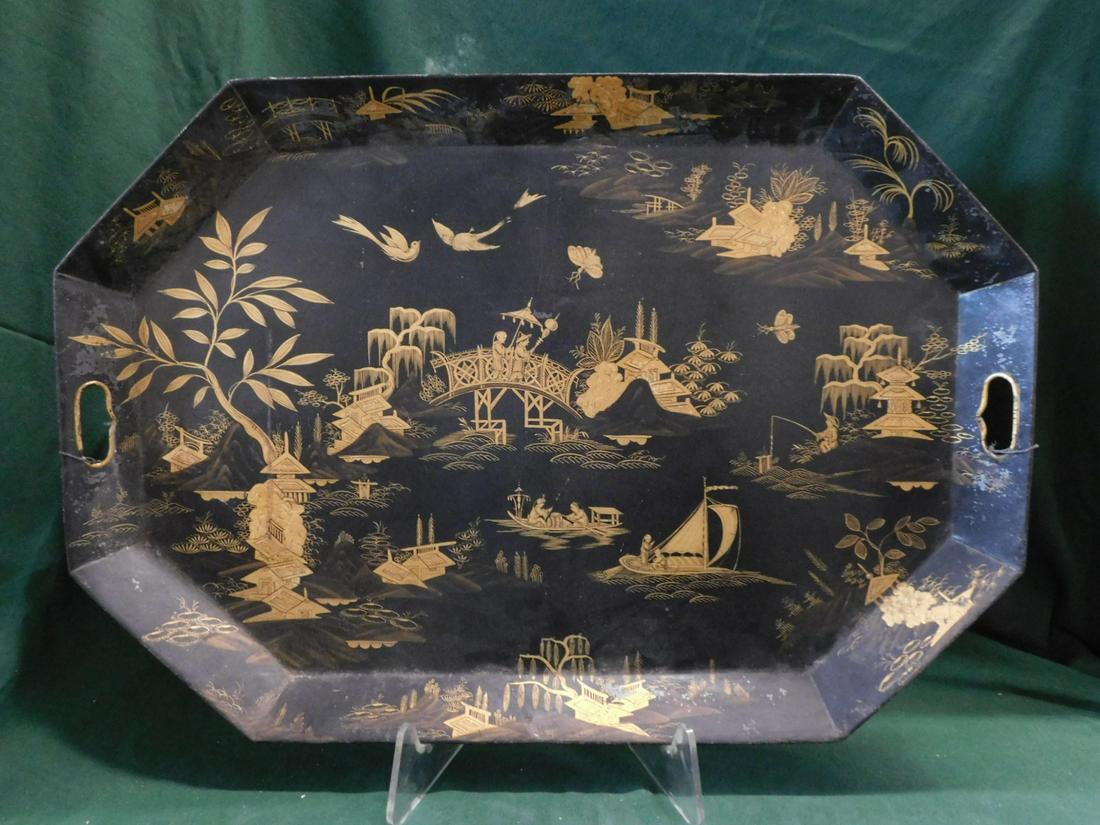 Antique Toleware Tray (1 of 2)