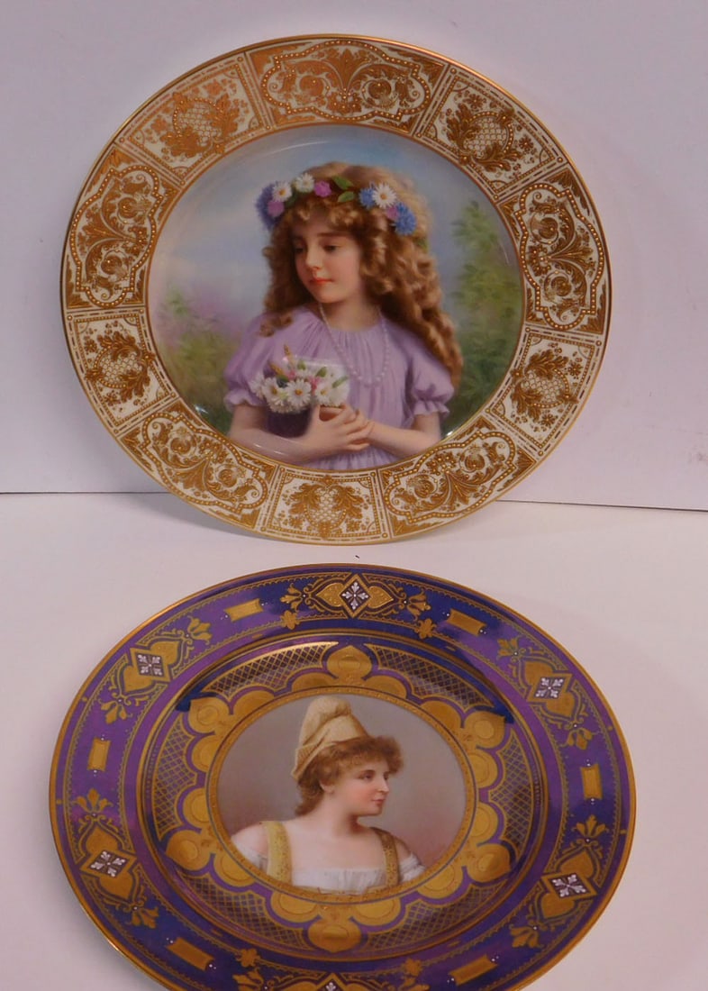 2 Royal Vienna Portrait Plates (1 of 6)