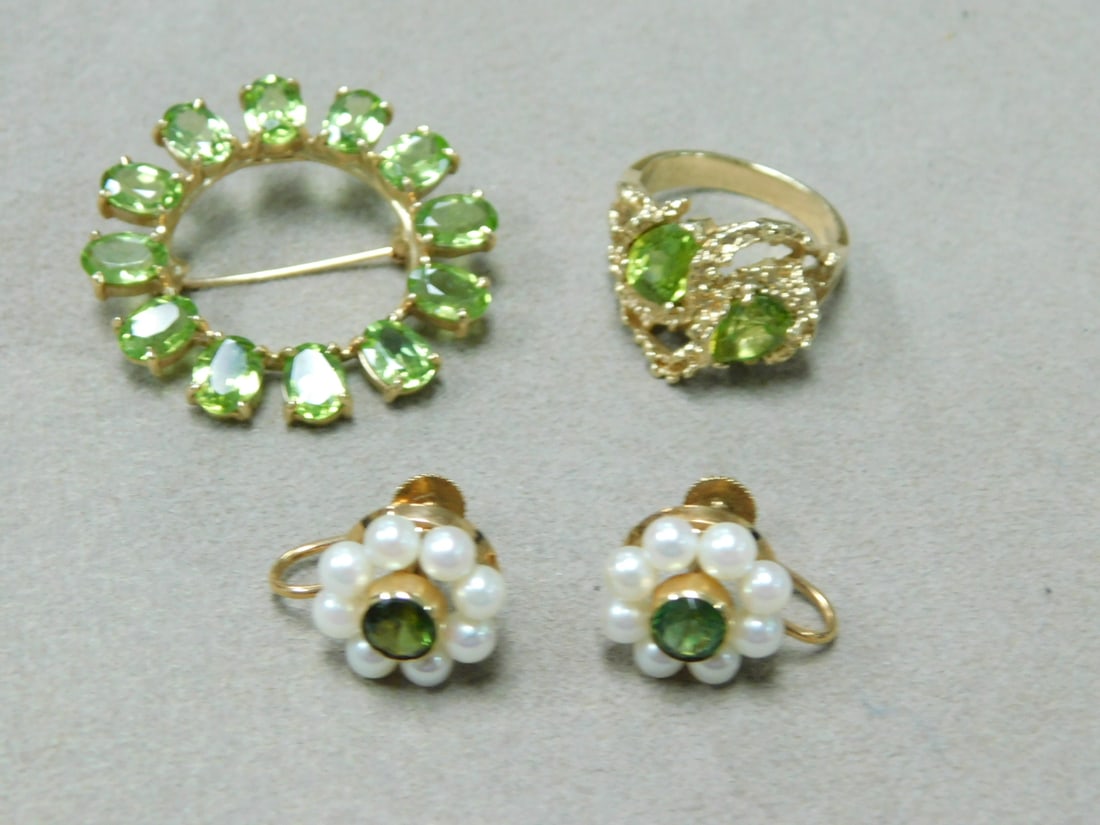 14K YG & Peridot Jewelry Group (1 of 2)
