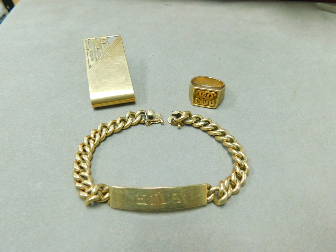 4 Pc Group 14k YG Monogramed Jewelry (1 of 7)