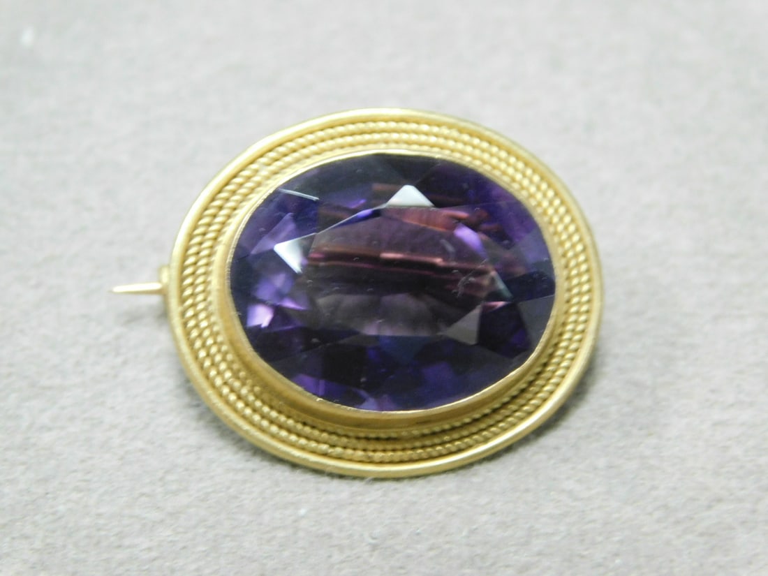 14K YG Victorian Amethyst Pin (1 of 2)