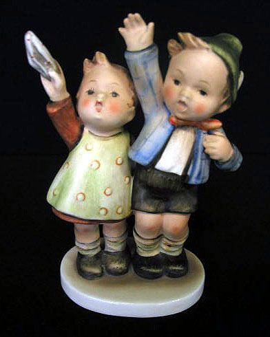 Hummel RARE (w/ hat) "Auf Wiedersehen" #153 TM 2: RARE (wearing hat) Hummel Figurine "Auf Wiedersehen" #153 TM 2 (closed edition). Germany, incised full bee and small 37, 7 - artist mark on bottom. 0 size mark under 153. 5 1/4"H x 3 3/4"Dia. Weight >