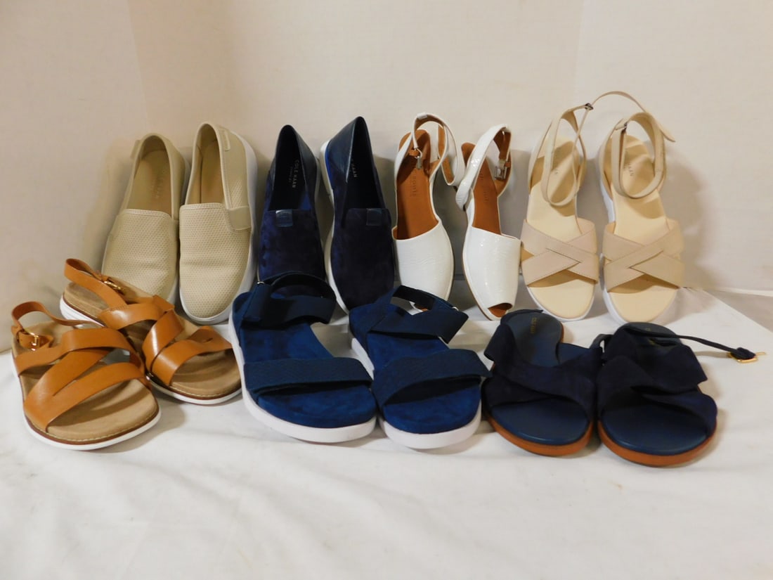 7 Pairs Sandals & Slip-On Shoes - Cole Haan Sz 8.5 (1 of 9)