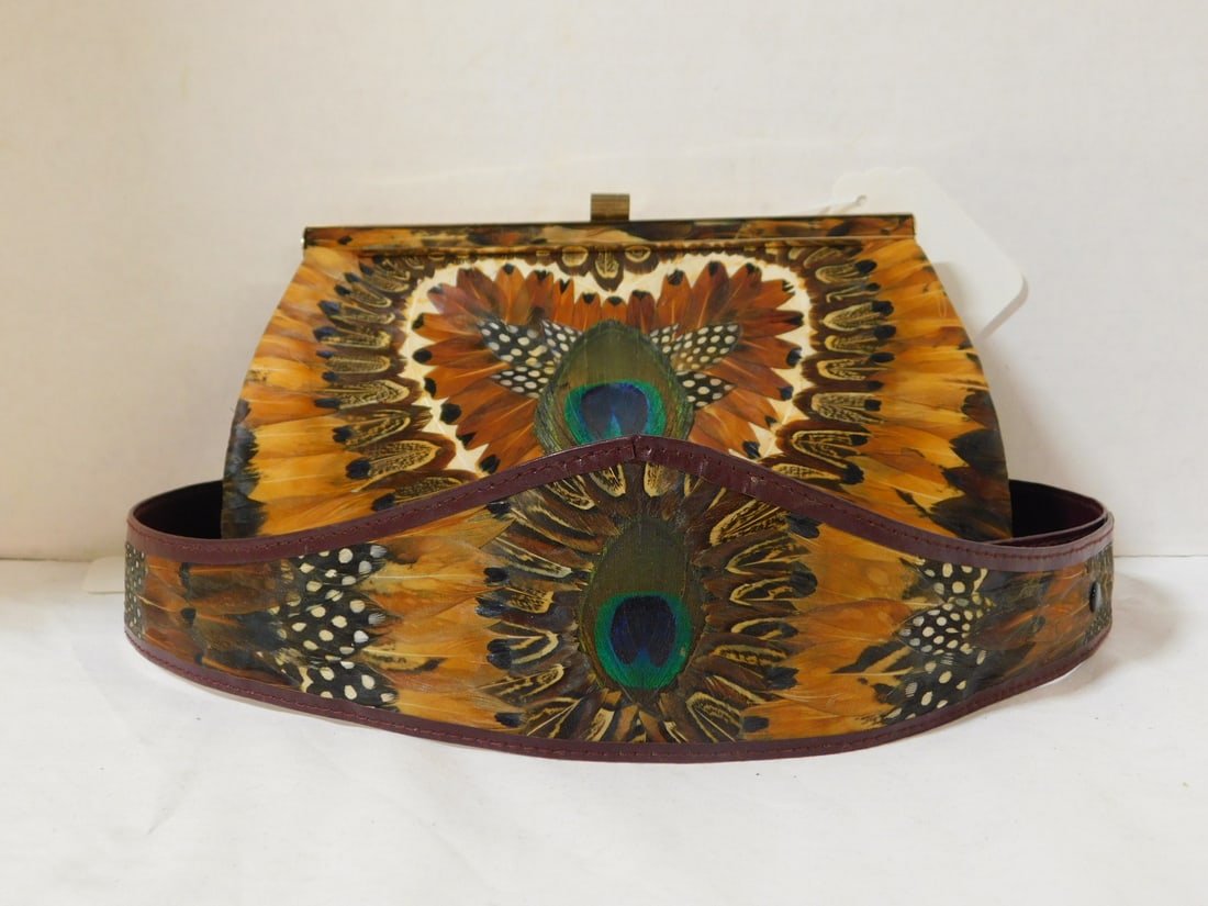 Feather Covered Purse and Belt (1 of 4)