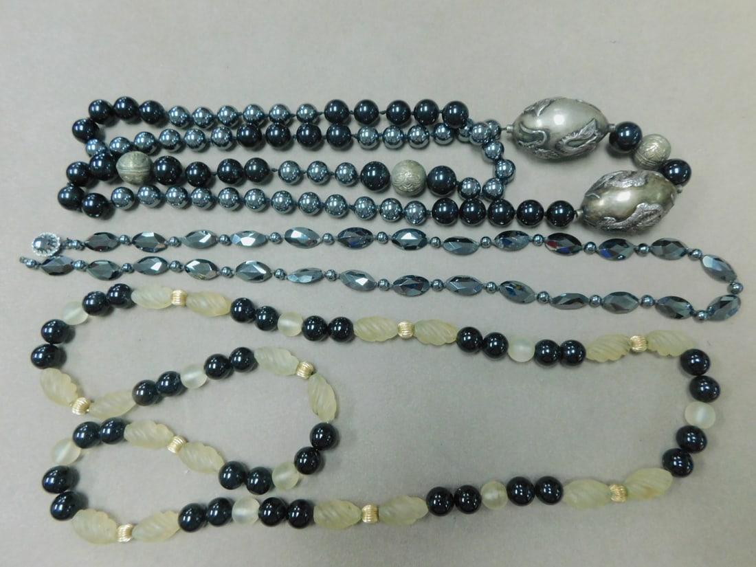 (3) Onyx & Hematite Necklaces (1 of 4)