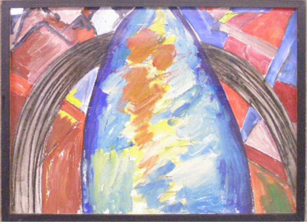 Connie Fox, acrylic, Abstract: Connie Fox, 1984, signed and dated, acrylic on board, "Look how the low cloud lifts a beam" [title verso]. 22"h x 30"w=image. CONDITION: Descriptions provided in both printed and on-line catalogue for