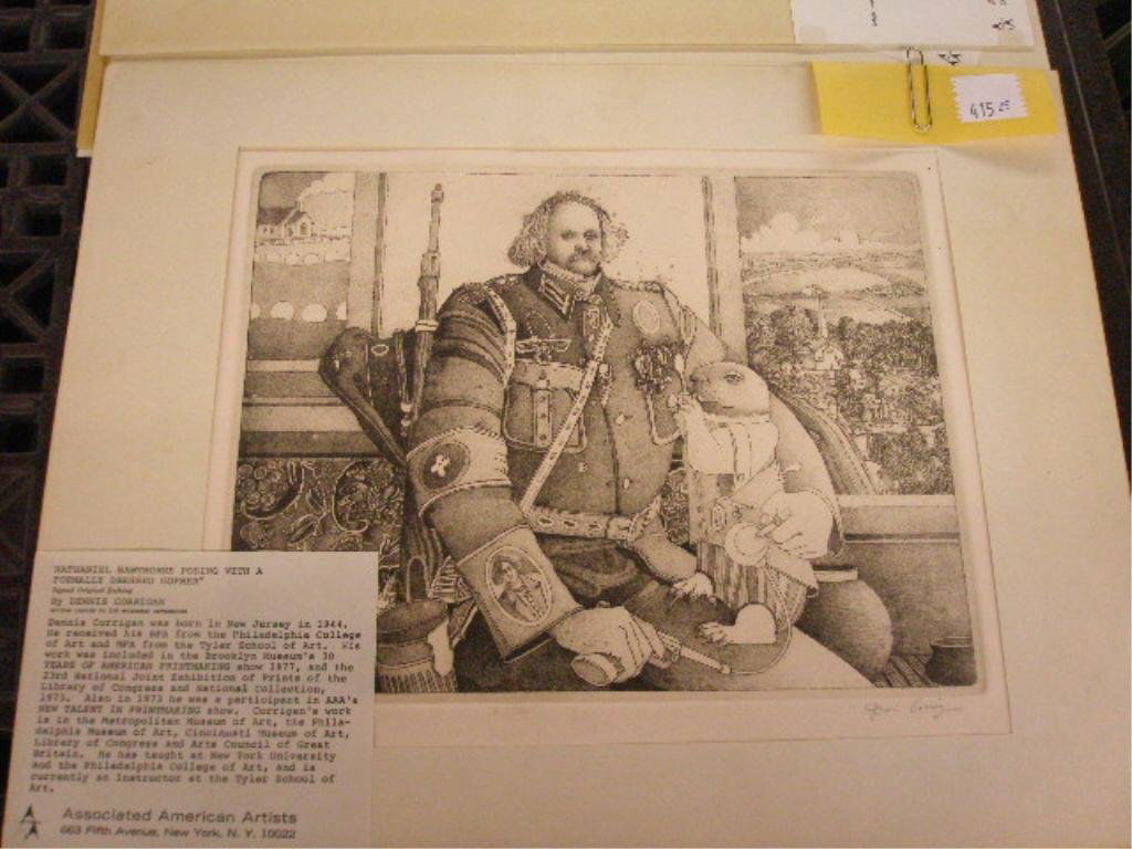 [3] Associated American Artists Etchings: [3] Assorted Associated American Artists etchings: artists represented: Dennis Corrigan; Thomas Cornell; William Patterson. [matted; unframed]. CONDITION: Descriptions provided in both printed and on-