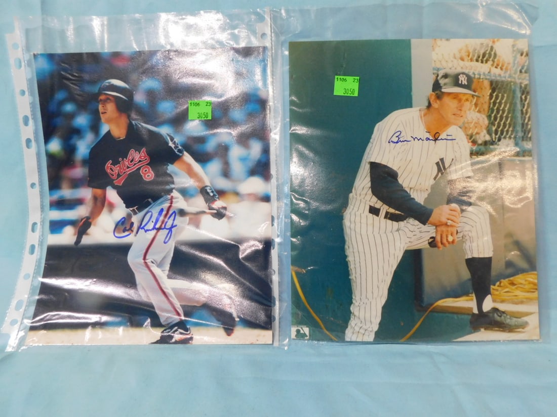 B. Martin, C. Ripkin Jr. Signed Photos: B. Martin, C. Ripkin Jr. Signed Photos, both 8" x 10' both color including: Bill Martin (as manager) and Cal Ripkin Jr. (action shot). Note: We do not guarantee authenticity of any signature. CONDITIO