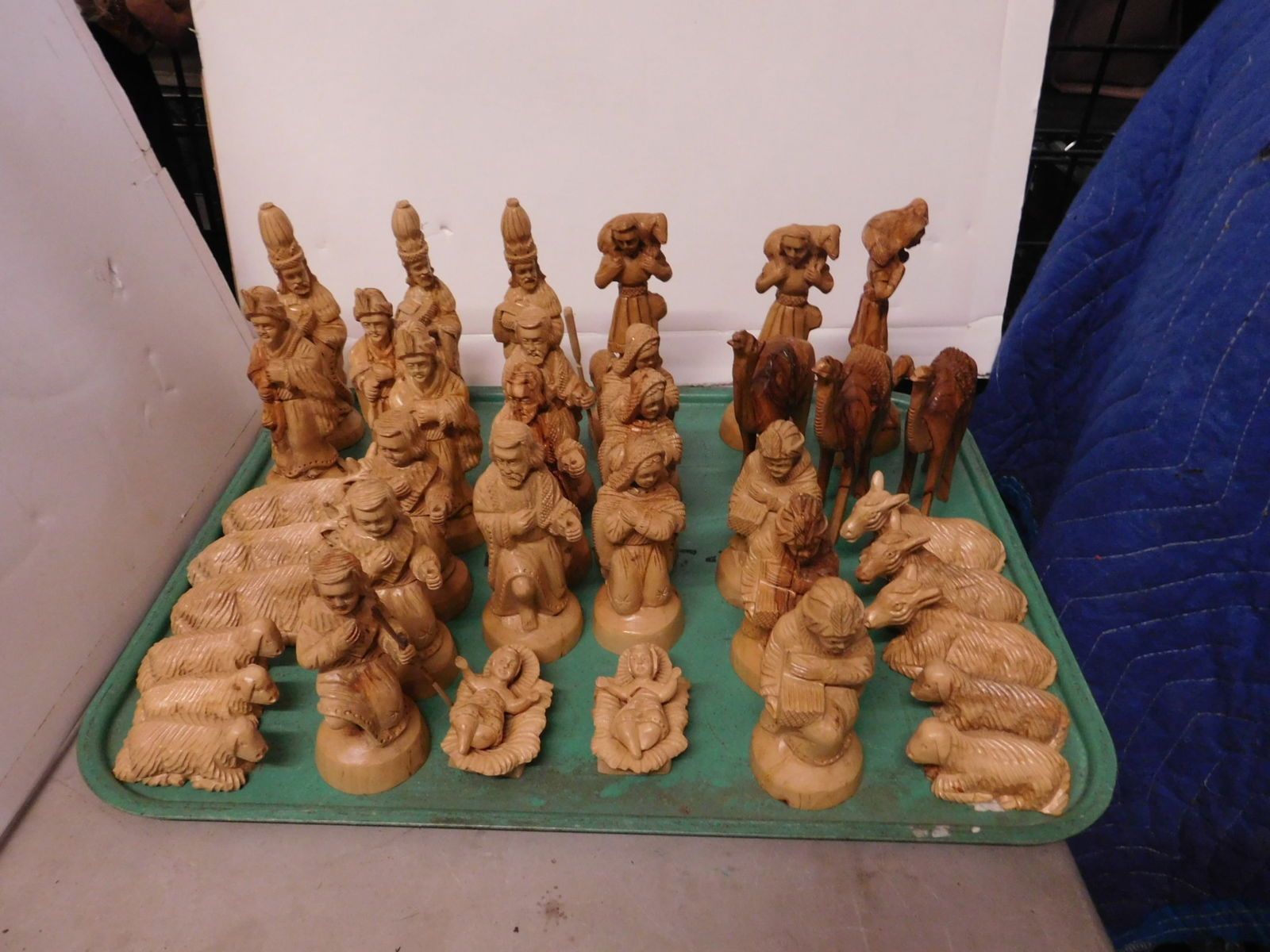 Carved Wood Nativity 2 Full & 1 Partial Set (1 of 7)
