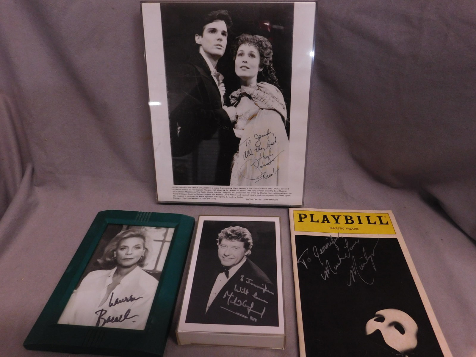 Signed Photos & Playbills: Signed Photos and Playbills, signed, inscribed including: two Majestic Theatre Playbills - "Phantom of the Opera", signed on front cover, cast signed including: two principles Steve Barton (Phantom) a