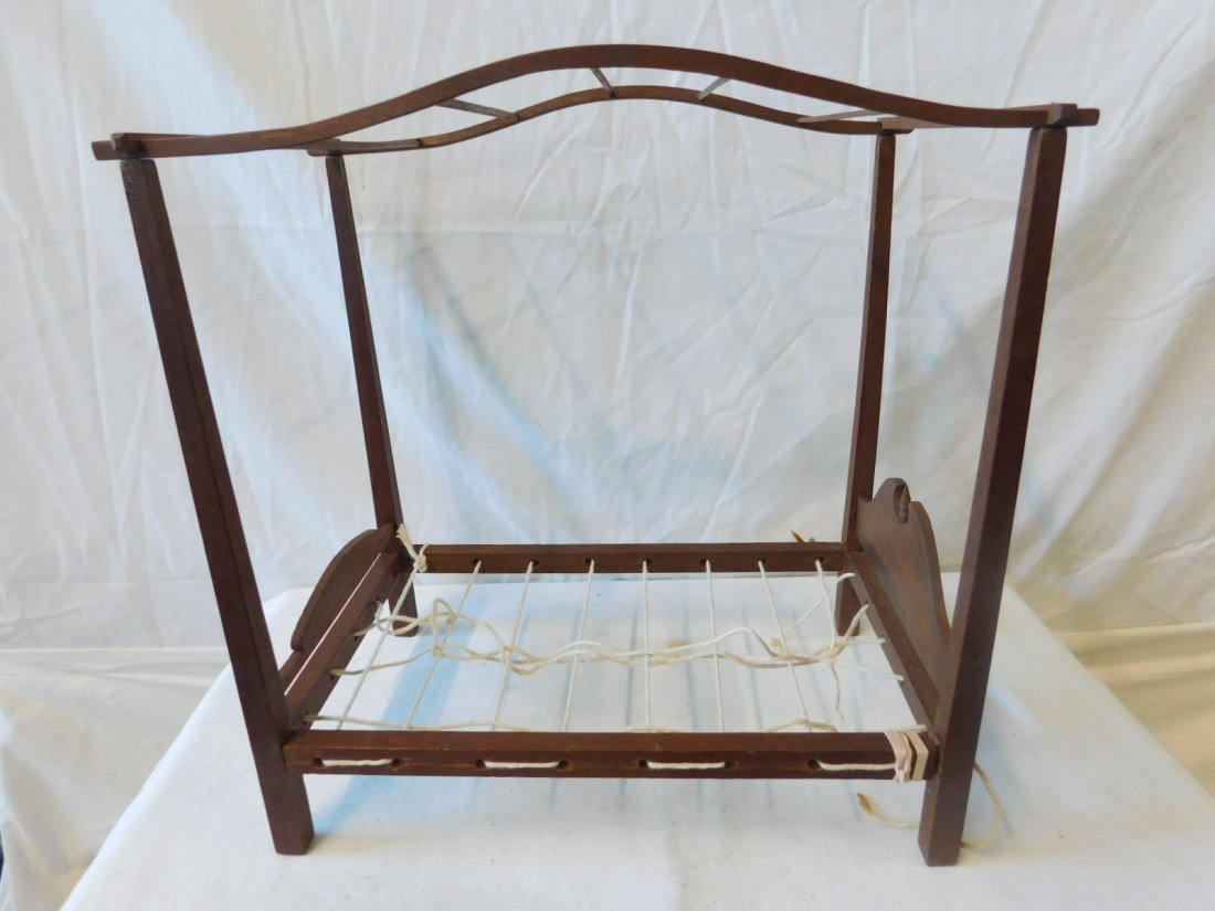 Antique Doll Canopy Rope Bed (1 of 6)