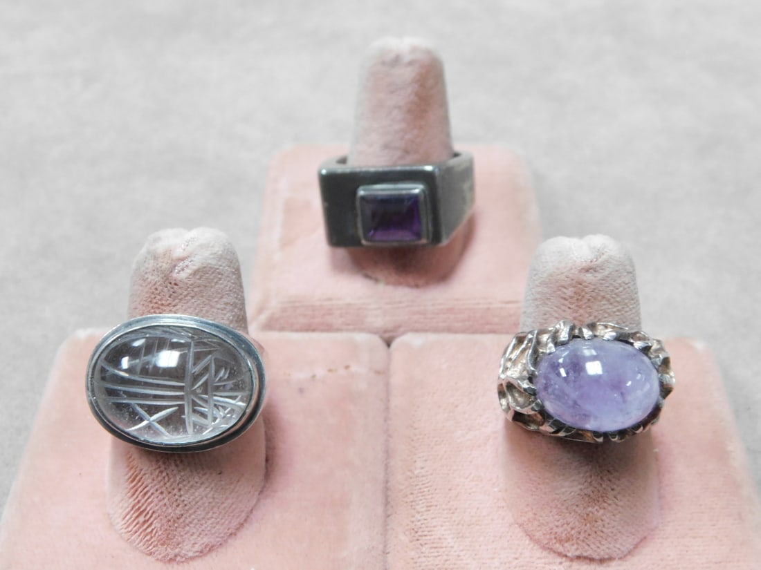 3 Sterling Gents Rings (1 of 8)