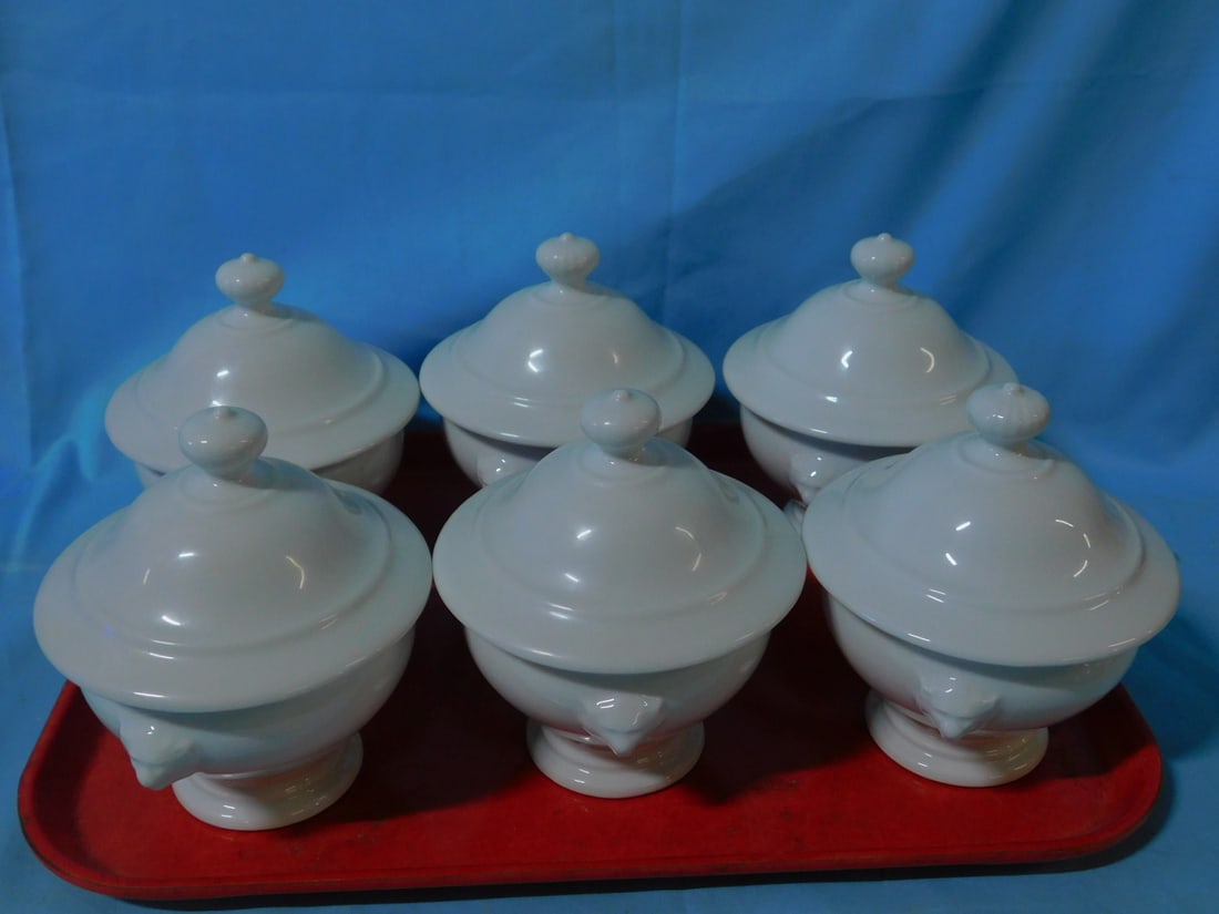 6 Apilco Soup Bowls with Lids (1 of 5)