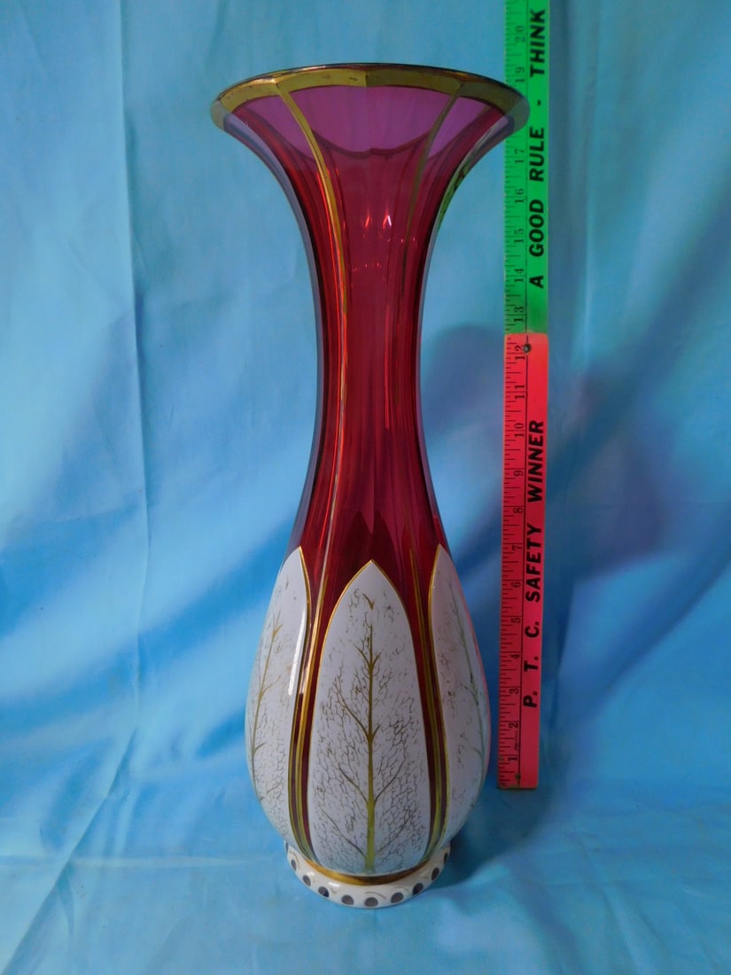 Antique Bohemian Overlay Vase (1 of 7)