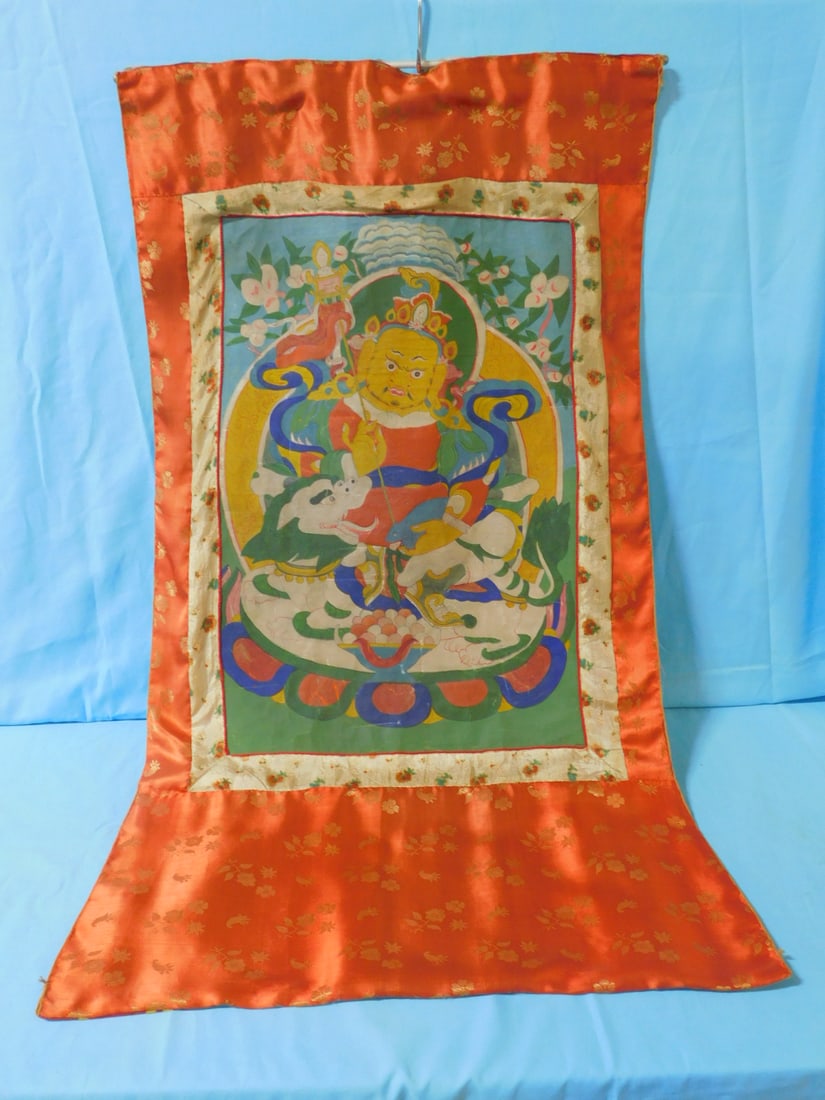19th C. Tibet Zambala Thanka (1 of 6)
