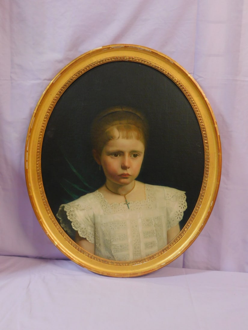 19th C. Child Portrait Painting (1 of 4)