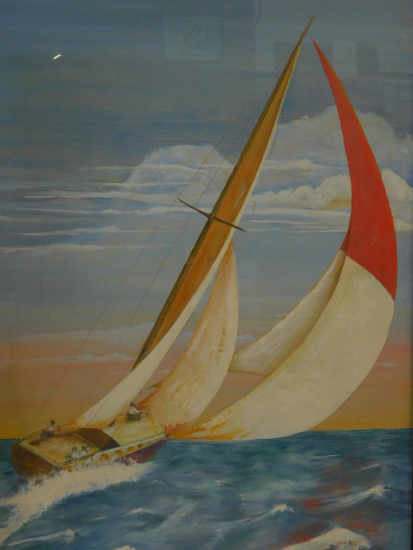 Gouache Sailboat Painting (1 of 3)