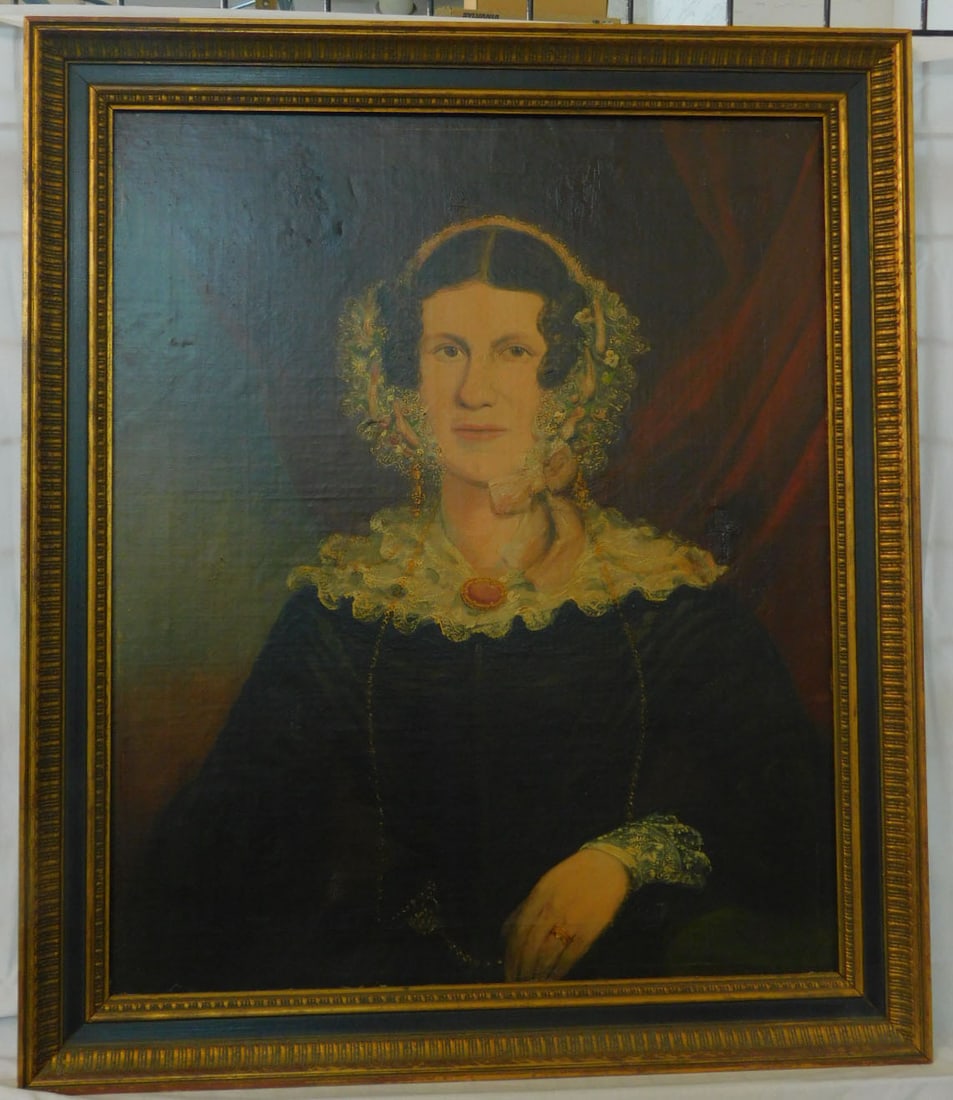 19th C. Female Portrait Painting (1 of 7)