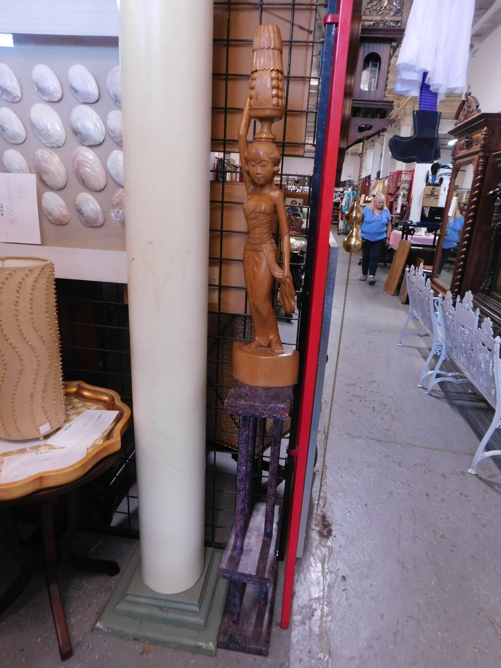 Thai Female Carving on Pedestal (1 of 5)