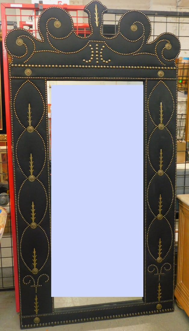 Large Scale Black Cloth Wall / Mantel Mirror (1 of 7)