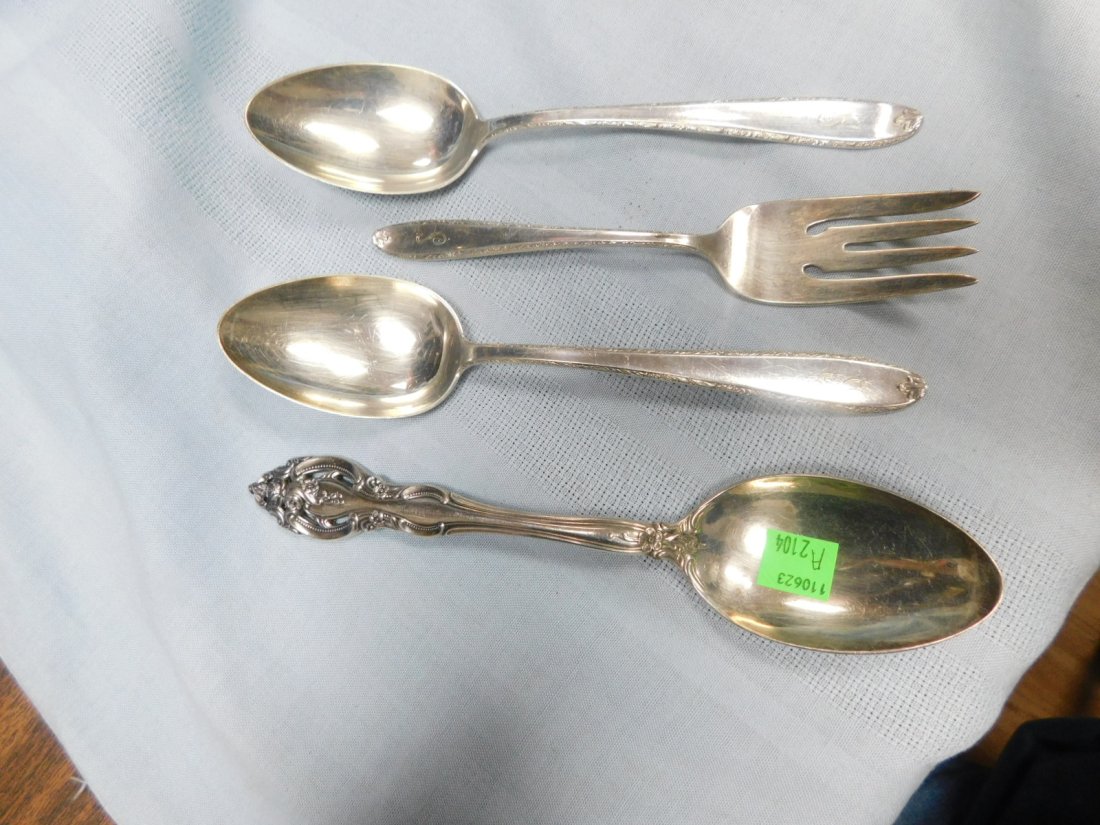 3 Sterling Serving Spoons & 1 fork (1 of 3)