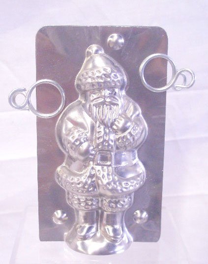 Vintage Santa Claus Chocolate Mold: Vintage tin 5" x 2 1/2" Santa Claus chocolate mold. CONDITION: Very good with minor wear.