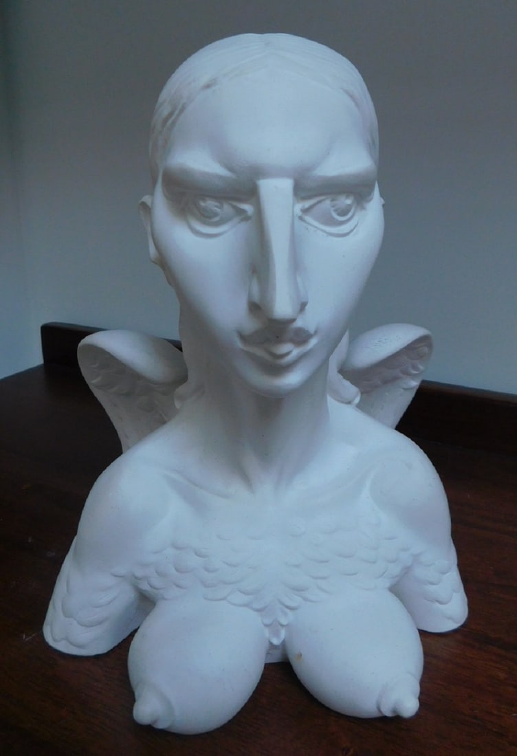 Stephen Robin Gypsum Scuplture "Harpy" (1 of 5)