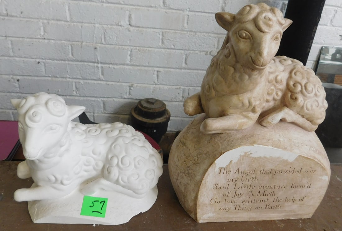 Stephen Robin Gypsum Lamb Garden Markers (1 of 4)