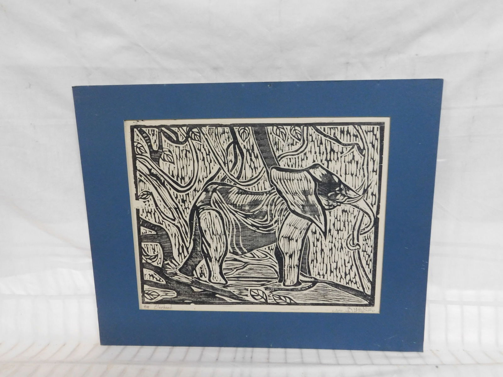 Elephant Woodblock Print (1 of 4)