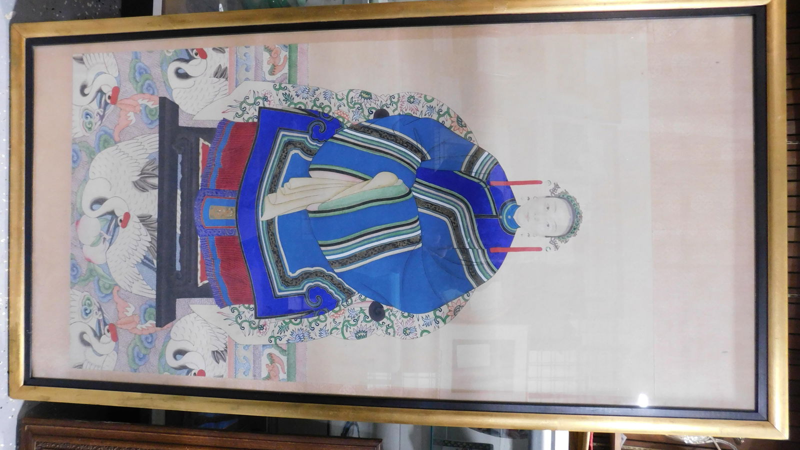 Chinese Framed Scroll Ancestor (1 of 3)