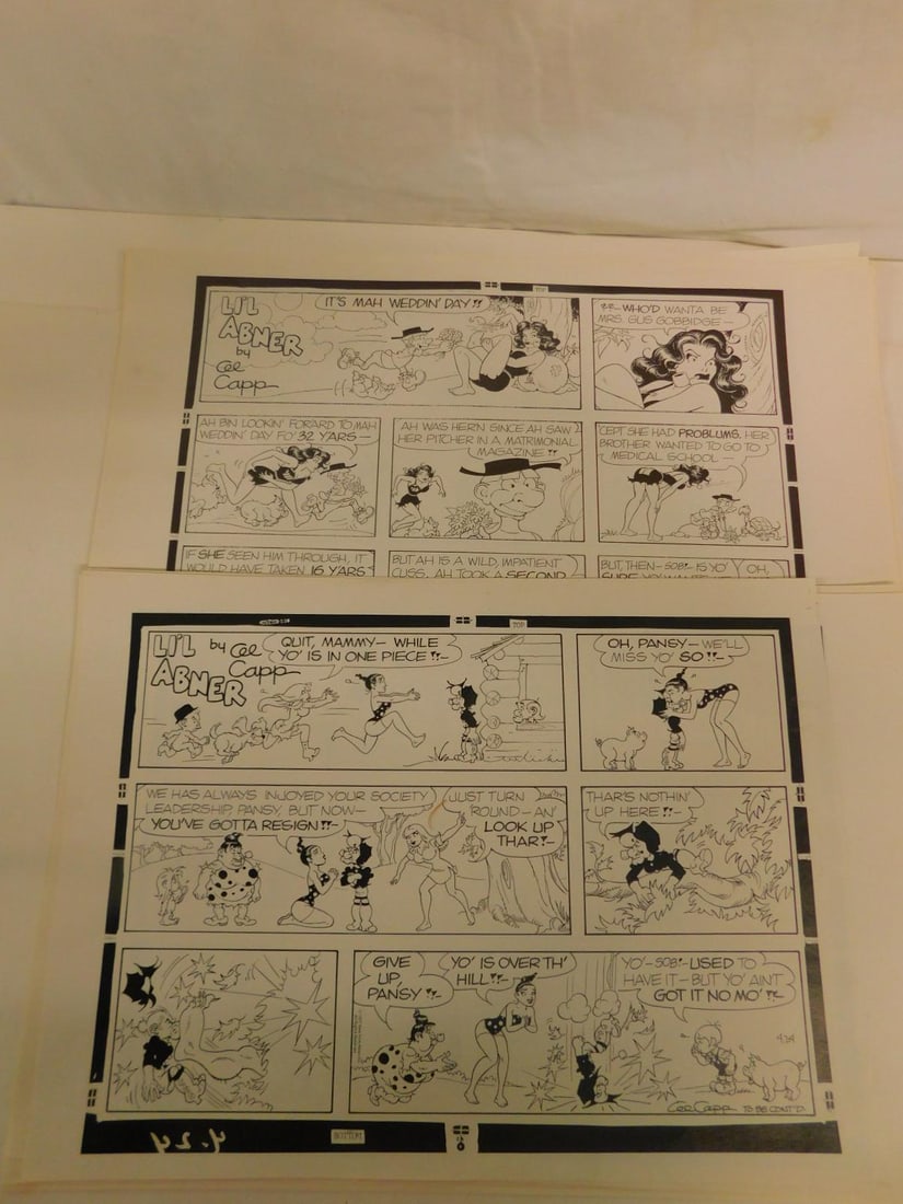 5 Sets Li'L Abner Sunday Comic Proofs (1 of 3)
