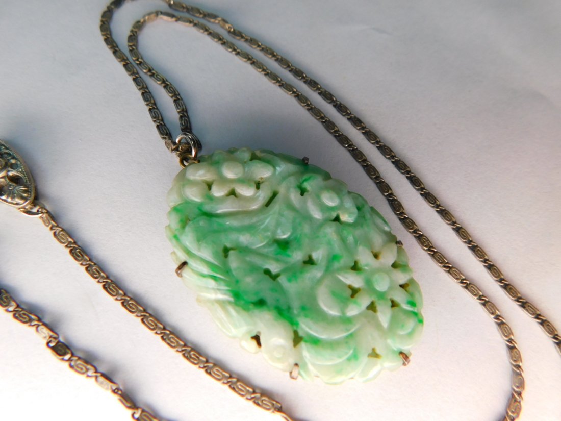 Chinese Jade Pendant on Chain (1 of 3)