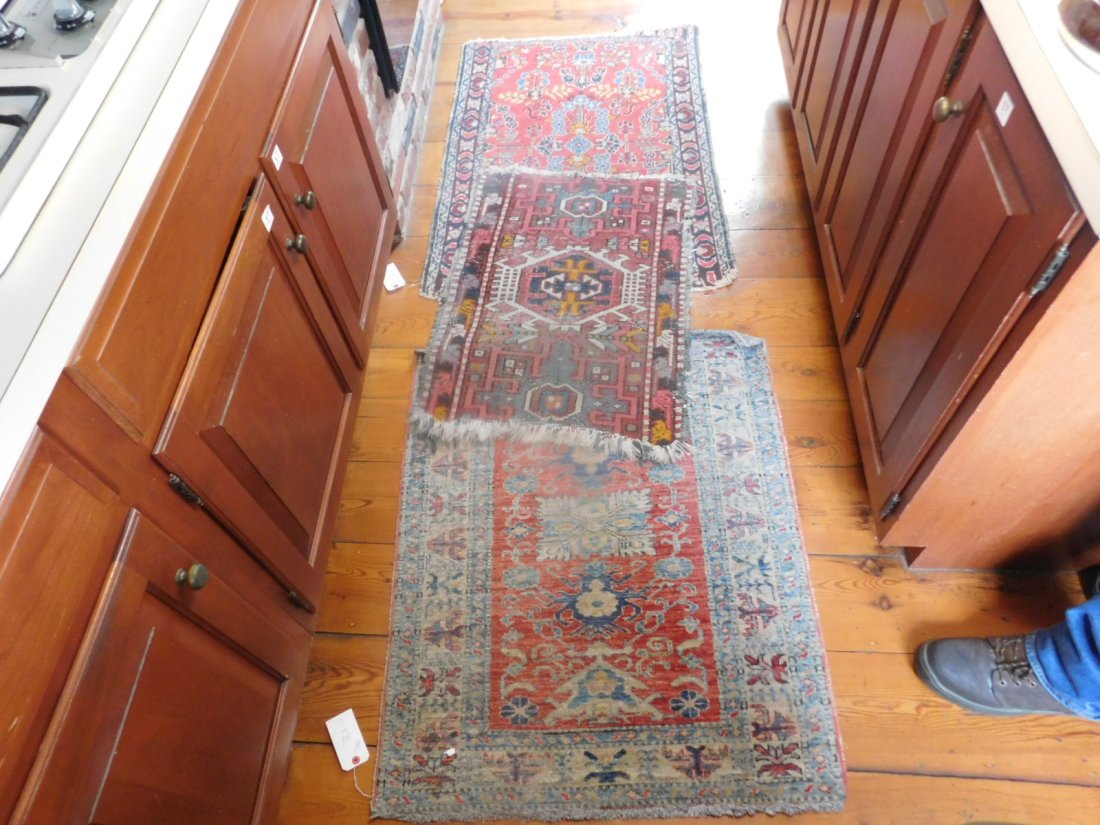3 Antique Oriental throw rugs (1 of 8)