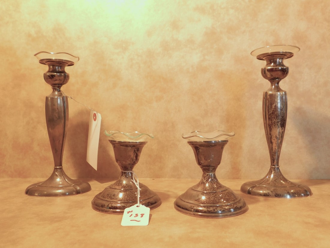 2 Pair sterling candlesticks (1 of 1)