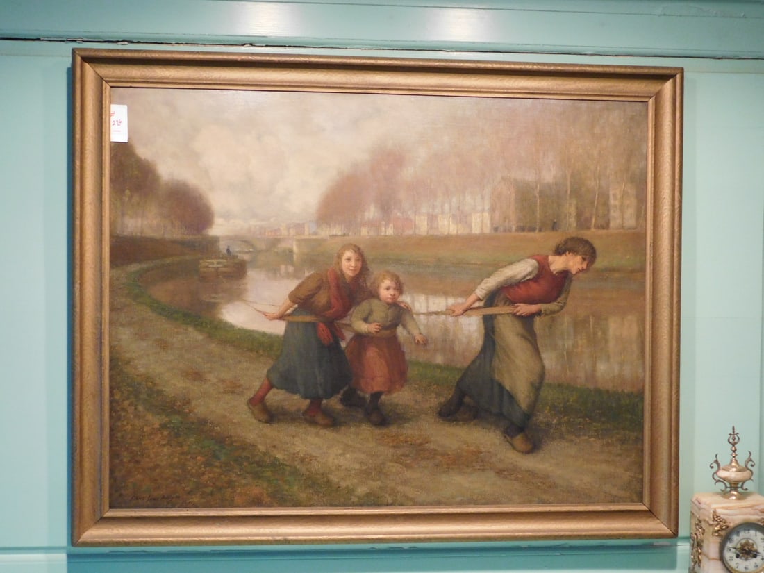 Albert Jean Adolphe framed oil on canvas (1 of 7)