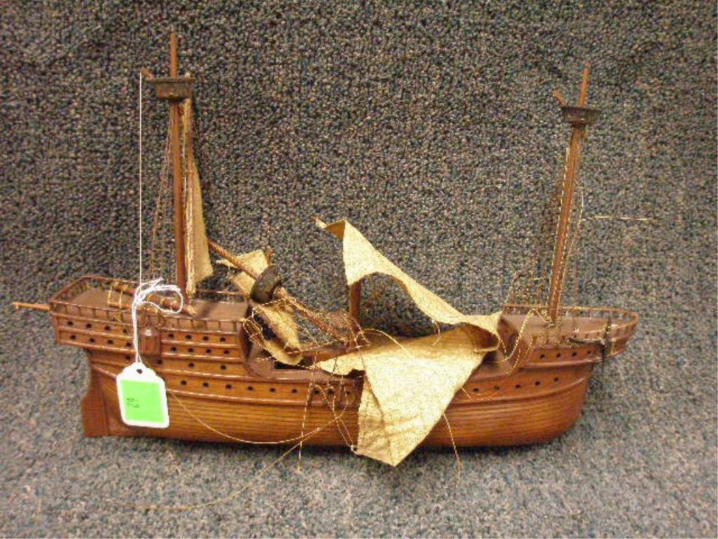 Herbert Cross Norman Cog Ship Model: Herbert Cross wooden Norman Cog ship model, early 20th c. 15 1/2"=max. length. [Provenance: From the collection of the former Commercial Museum, Philadelphia (later the Civic Center Museum)]. CONDITIO