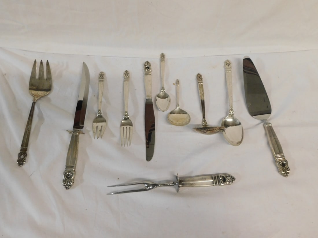 Royal Danish Sterling Flatware Set (1 of 9)
