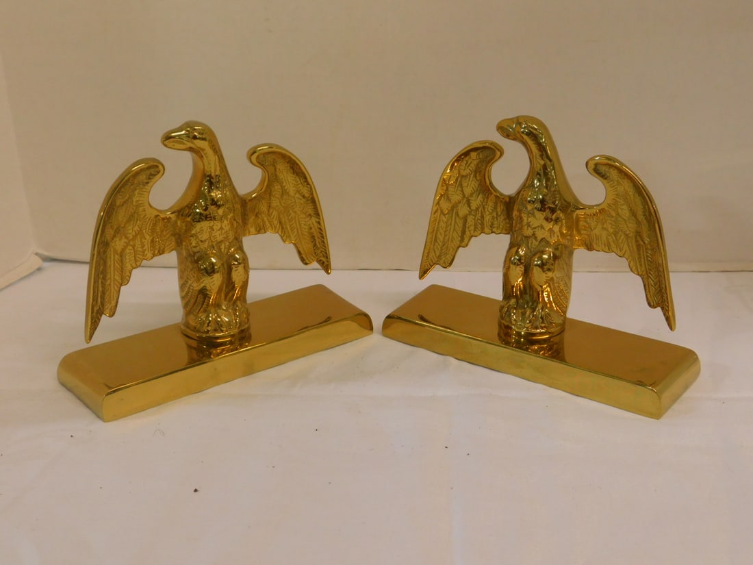 Pr Brass Eagle Bookends (1 of 4)