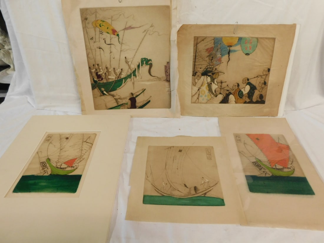 Six Japanese Woodblock Prints (1 of 7)