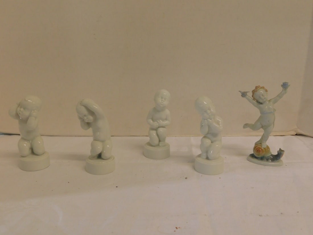5 Porcelain Putti Figures (1 of 3)