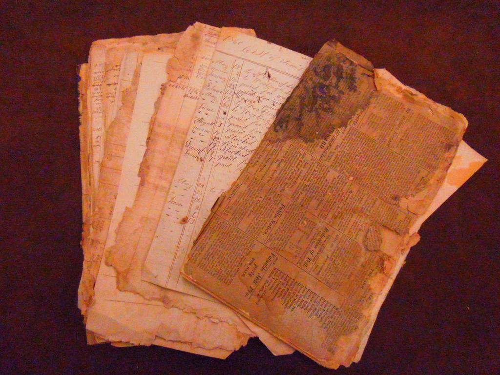 Early 19th c. Lancaster County Ledger Book: [MS.] Consolidated ledger book, unidentified entity, containing accounts for the settlement of an estate, and mortgage and bond accounts. Probably Lancaster County (PA), early to mid-19th c. CONDITION