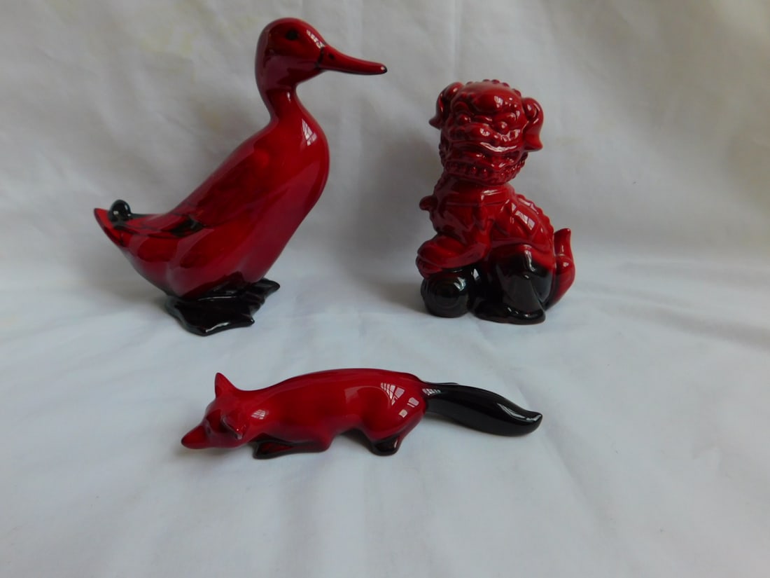 3 Royal Doulton Flambe Animals (1 of 3)