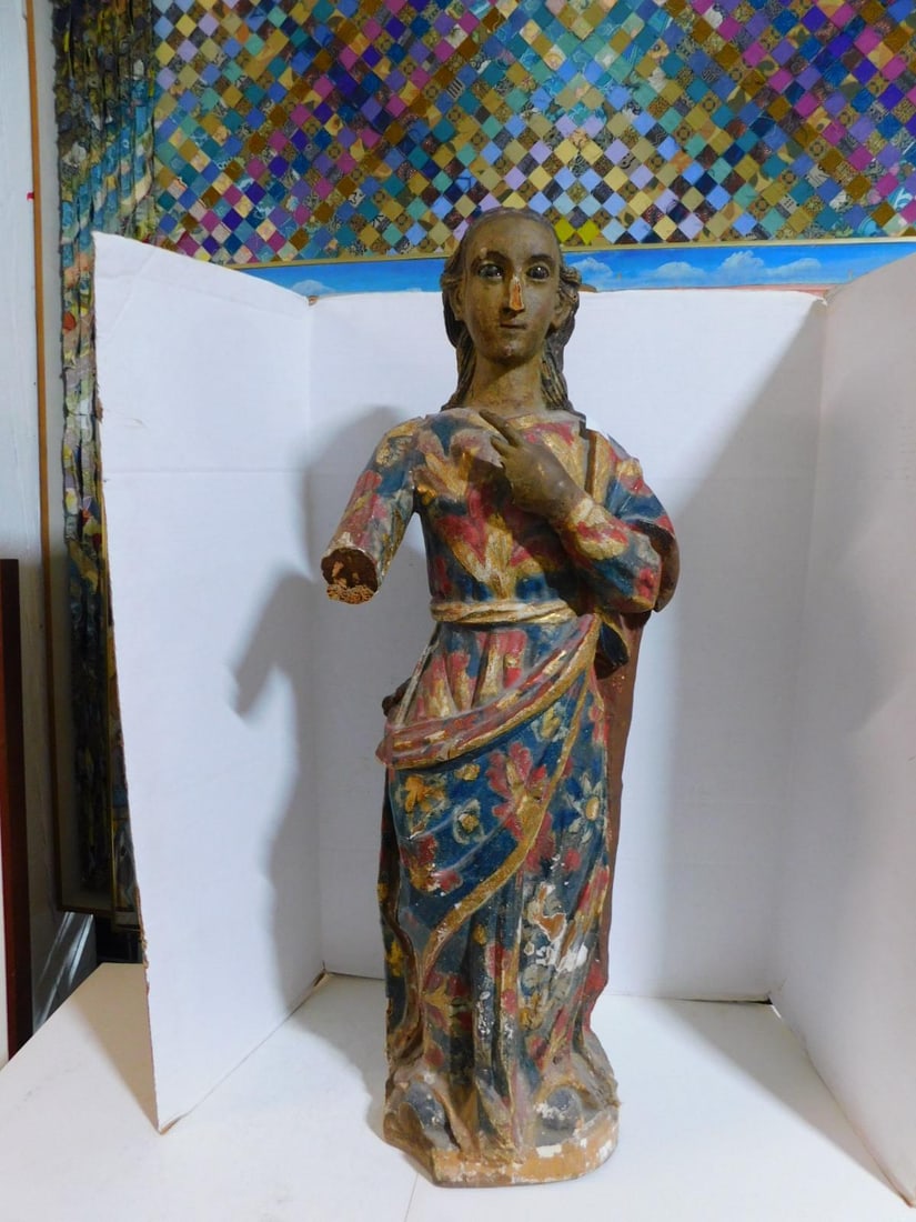 Antique Large Spanish Santo Figure (1 of 6)