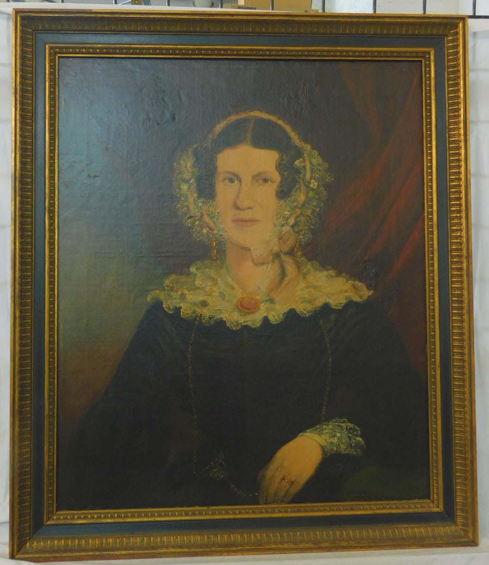 19th C. Female Portrait Painting (1 of 7)