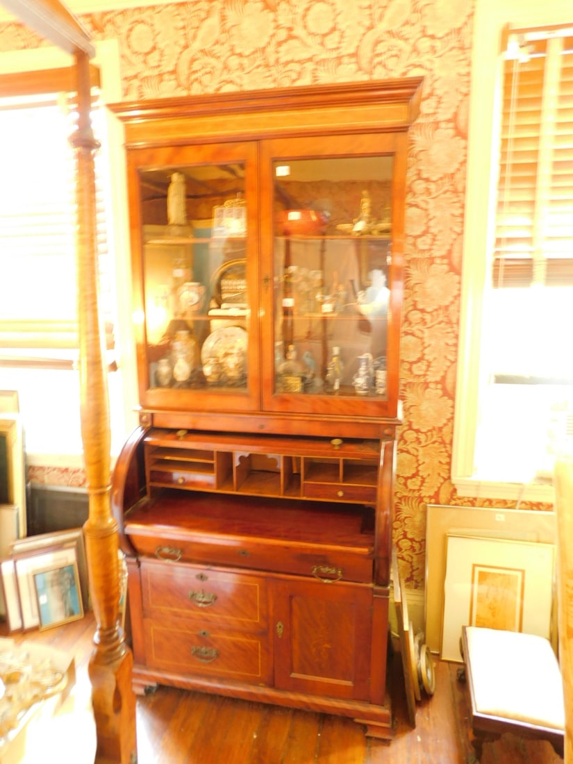 Victorian Cylinder Secretary Desk (1 of 8)