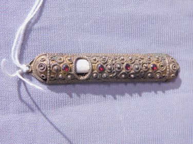 Silver / Jeweled Mezuzah