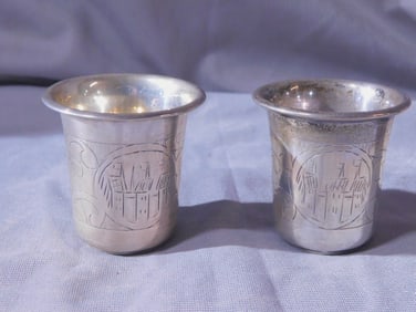 2 Russian Kiddush Cups